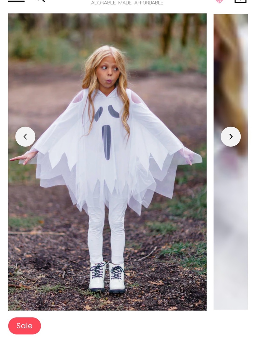 Sparkle in Pink Kids • Girls 7/8 White Scream Ghost Hooded Costume 2 Piece Set